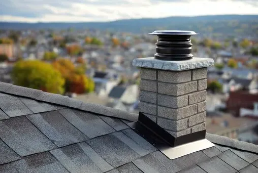 Metal top on a chimney chase in Huntington Harbour